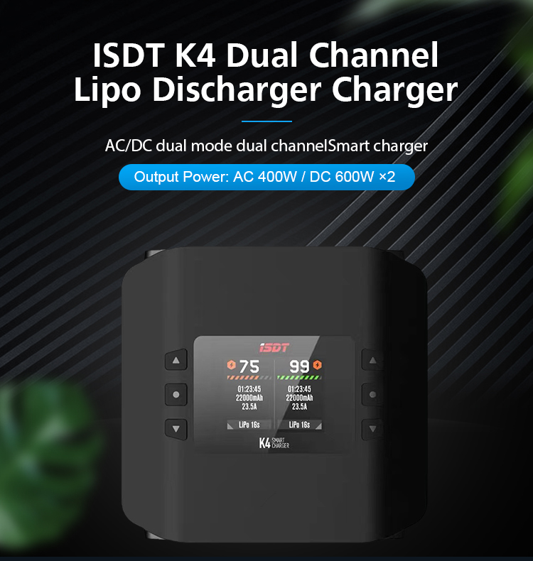 Isdt K4 Dual Lipo Charger - شاحن ISDT K4 AC 400W /