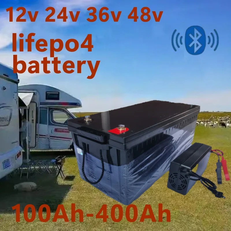 Lifepo4 12V 100Ah Bms Bluetooth - مقاوم للماء 12 فولت 200AH 150Ah