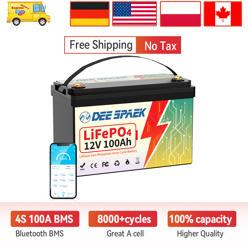 Lifepo4 12V 100Ah Bms Bluetooth - بطارية DEEPSPAEK 12V 100Ah Lifepo4 مع