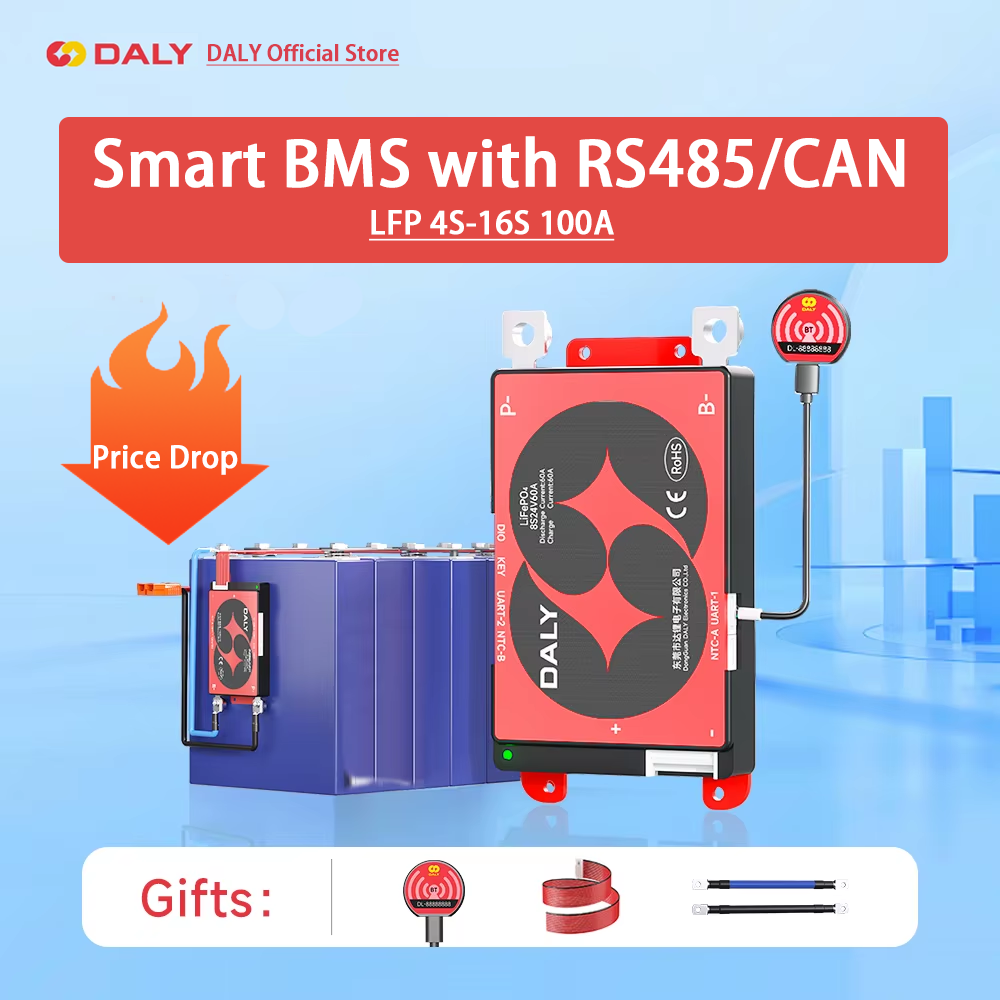Lifepo4 12V 100Ah Bms Bluetooth - نظام إدارة البطارية الذكي من دالي،