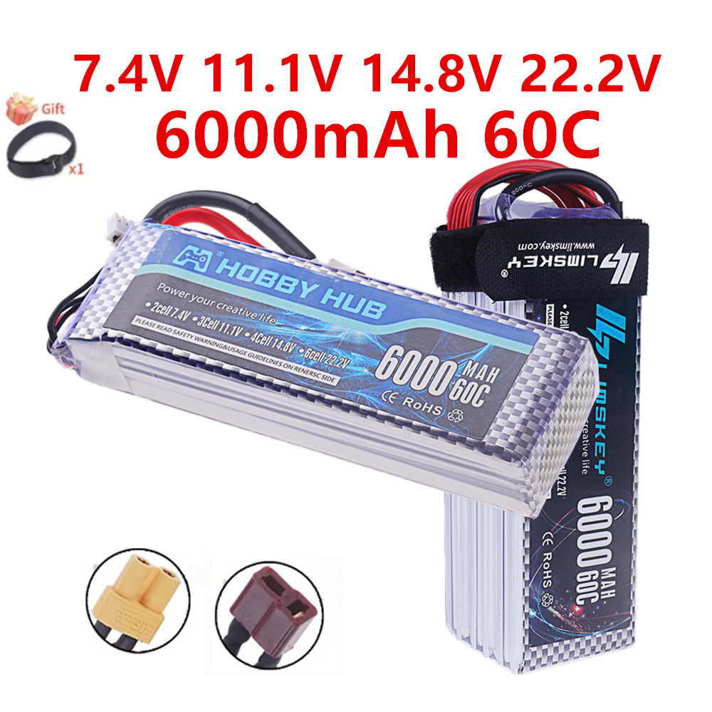 4S Lipo Battery 14.8V 6000Mah - بطارية ليثيوم بوليمر 2S 3S 4S