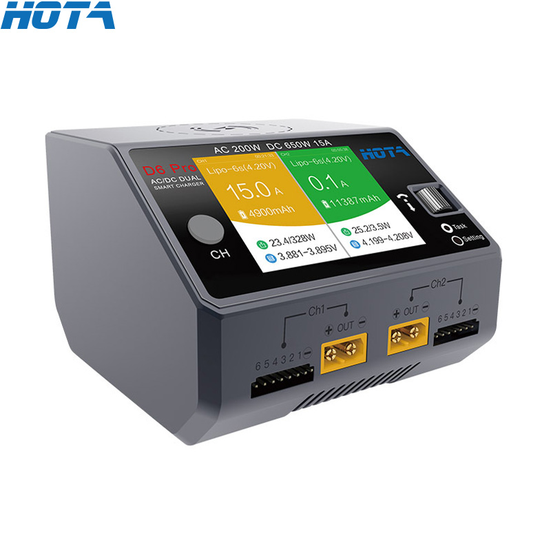 Hota D6 Pro Dual Lipo Charger - شاحن بطارية ذكي HOTA ، مفرغ