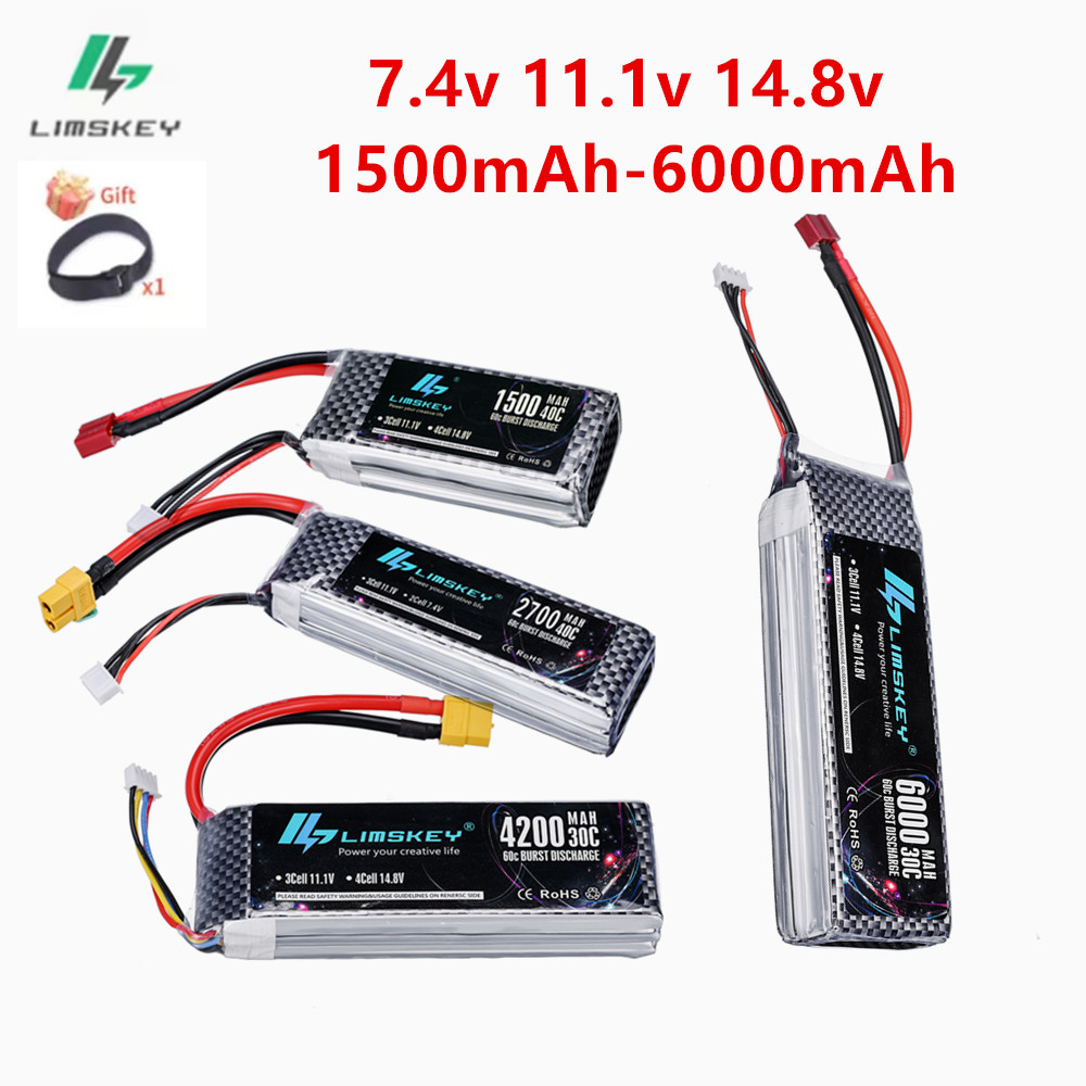4S Lipo Battery 14.8V 6000Mah - 2S 3S 4S يبو بطارية 7.4V