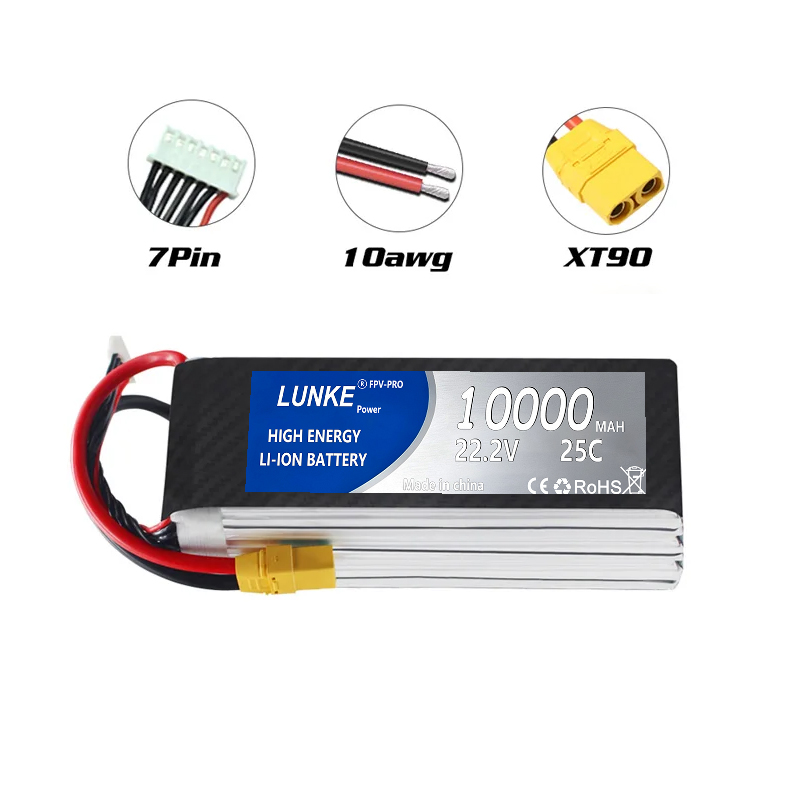 بطارية ليثيوم بوليمر 2S 3S 4S  - مراجعة 6S Lipo Battery 22.2V 5000Mah وسعره