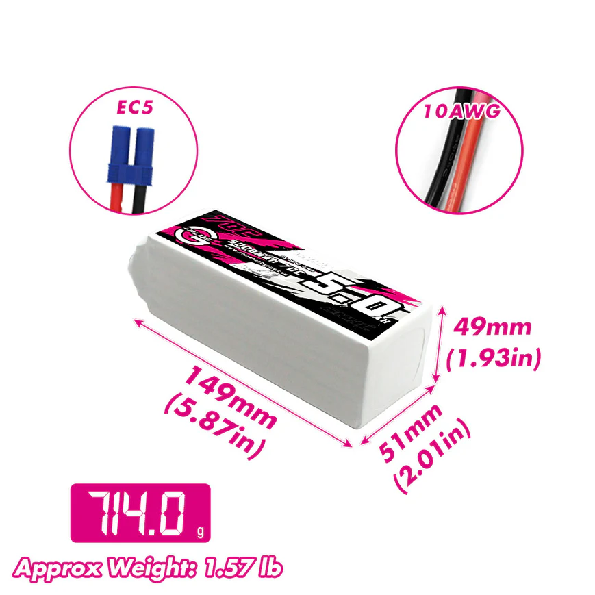 CNHL Lipo 6S بطارية 22.2 فولت  - مراجعة 6S Lipo Battery 22.2V 5000Mah وسعره
