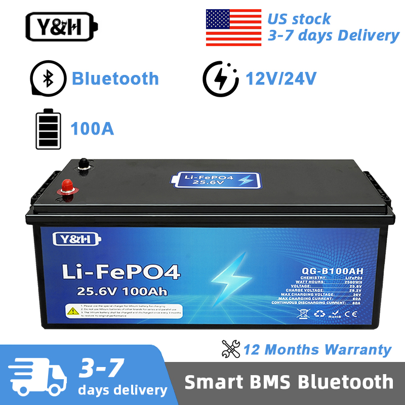 [توصيل محلي] بطارية ليثيوم فوس - مراجعة Lifepo4 12V 100Ah Bms Bluetooth وسعره