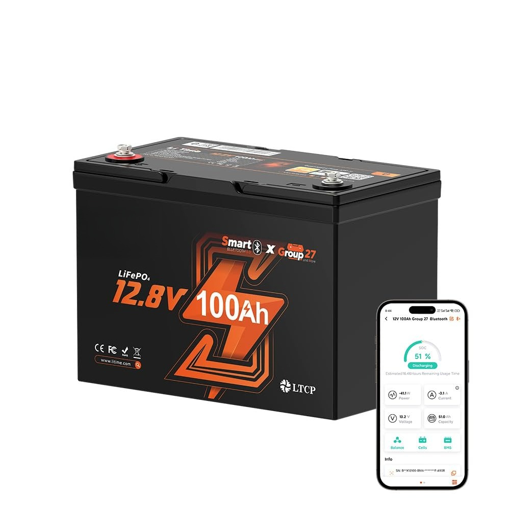 بطارية ليثيوم فوسفات الحديد 12 - مراجعة Lifepo4 12V 100Ah Bms Bluetooth وسعره