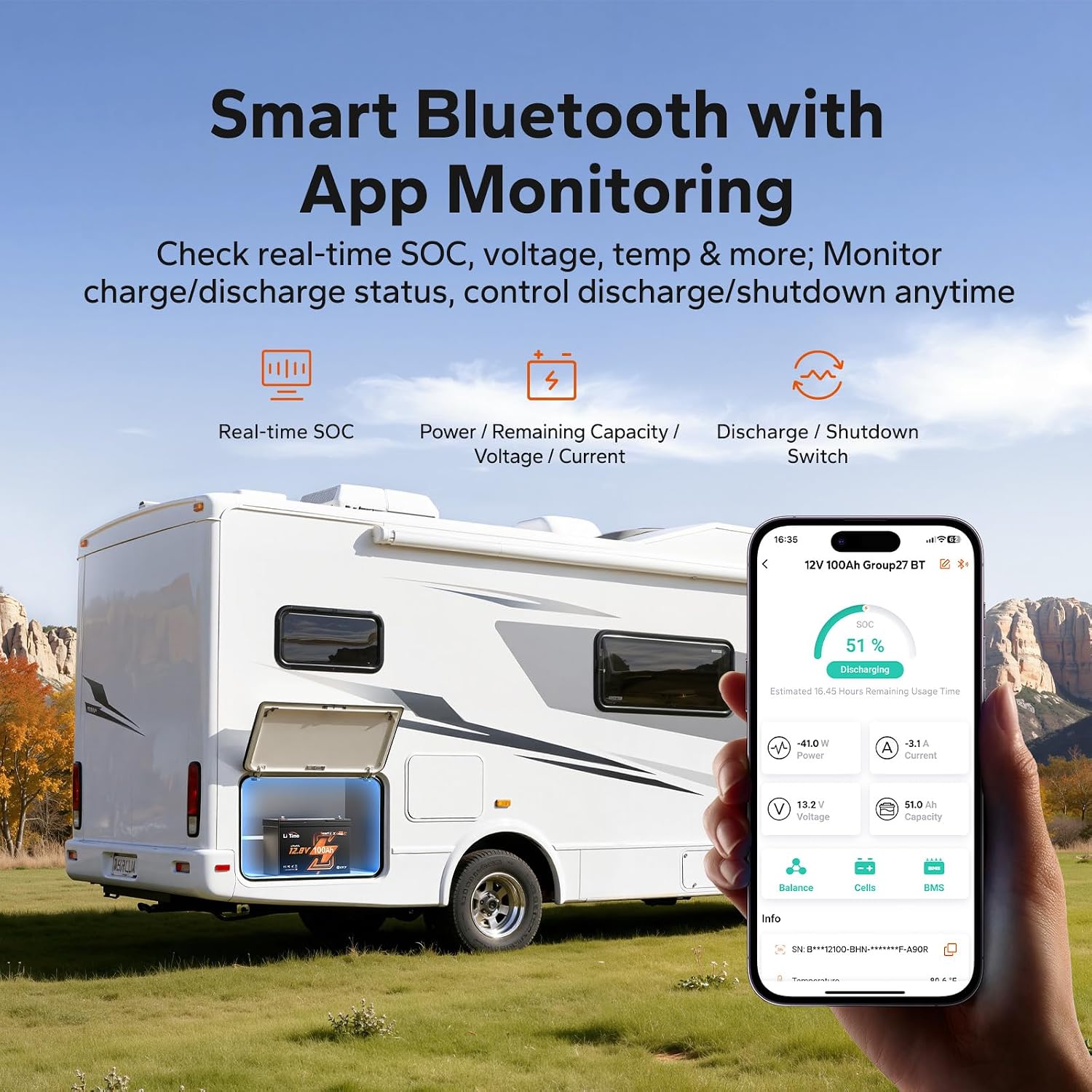 بطارية ليثيوم فوسفات الحديد 12 - مراجعة Lifepo4 12V 100Ah Bms Bluetooth وسعره