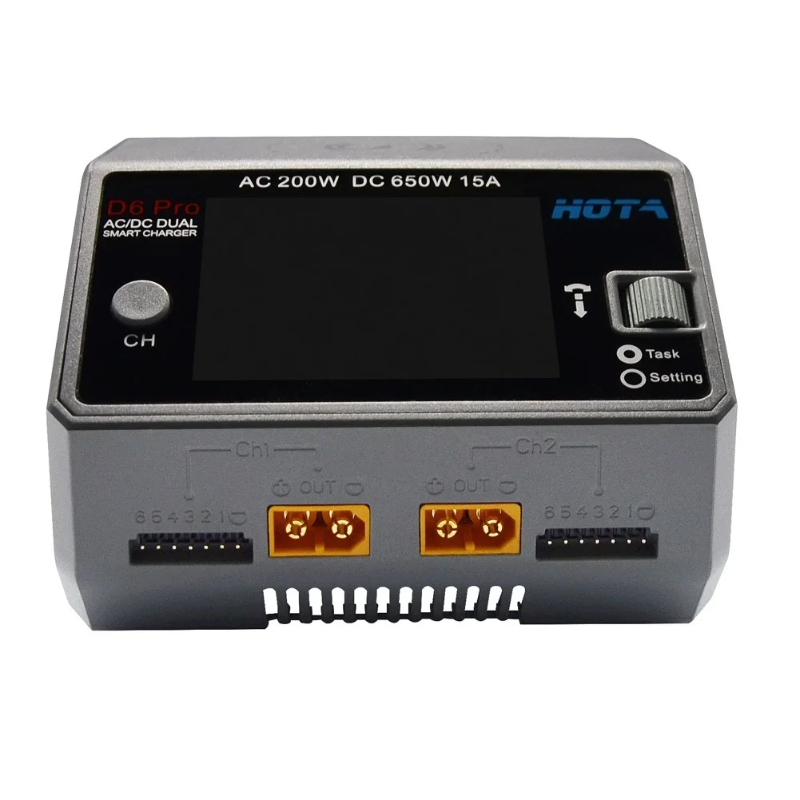شاحن بطارية ذكي D6 Pro أسود بق - مراجعة Hota D6 Pro Dual Lipo Charger وسعره