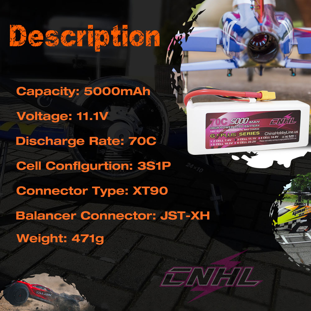 CNHL يبو بطارية 3S 4S 6S 11.1V - مراجعة 6S Lipo Battery 22.2V 5000Mah وسعره