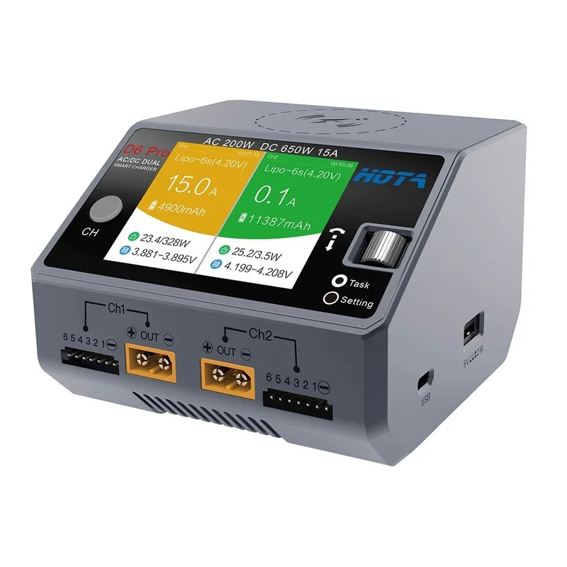 Hota D6 المزدوج/برو الذكية شاح - مراجعة Hota D6 Pro Dual Lipo Charger وسعره
