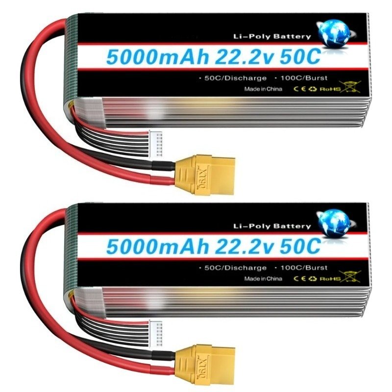 جديد 5000/6000mah 22.2V يبو بط - مراجعة 6S Lipo Battery 22.2V 5000Mah وسعره