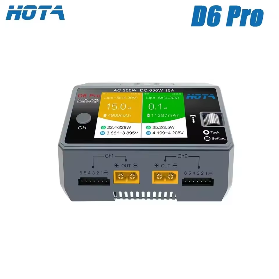 شاحن أصلي HOTA D6 Pro AC 200W  - مراجعة Hota D6 Pro Dual Lipo Charger وسعره