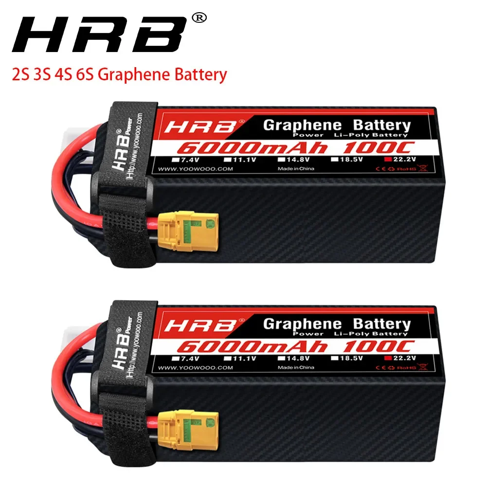 2 قطعة بطارية الجرافين 2S 3S 4 - مراجعة 6S Lipo Battery 22.2V 5000Mah وسعره