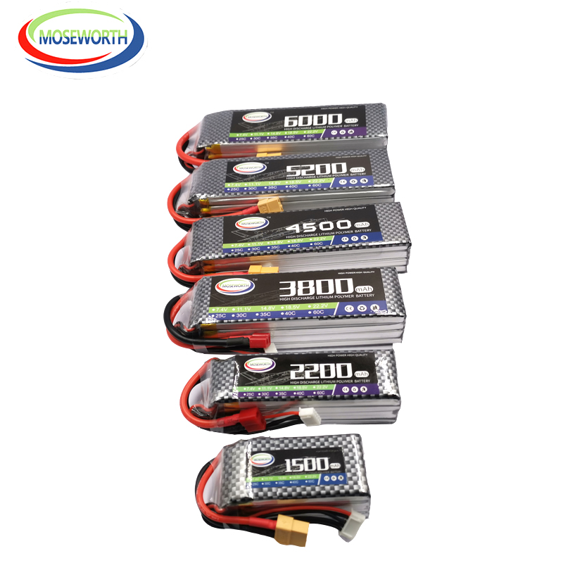 2S 3S 4S 6S RC يبو بطارية 7.4V - مراجعة 4S Lipo Battery 14.8V 6000Mah وسعره