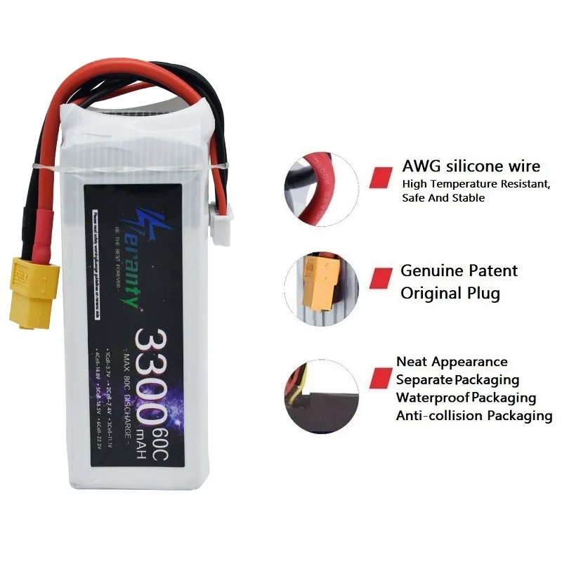 14.8 فولت RC يبو بطارية 4S 150 - مراجعة 4S Lipo Battery 14.8V 6000Mah وسعره