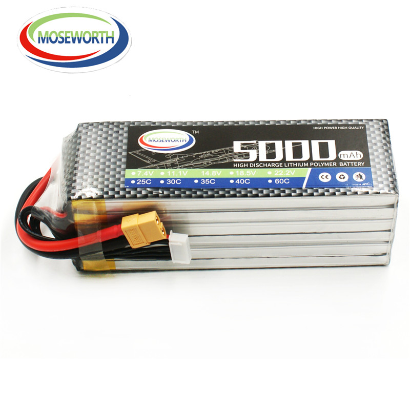بطارية لعبة LiPo 6S 22.2V 5000 - مراجعة 6S Lipo Battery 22.2V 5000Mah وسعره