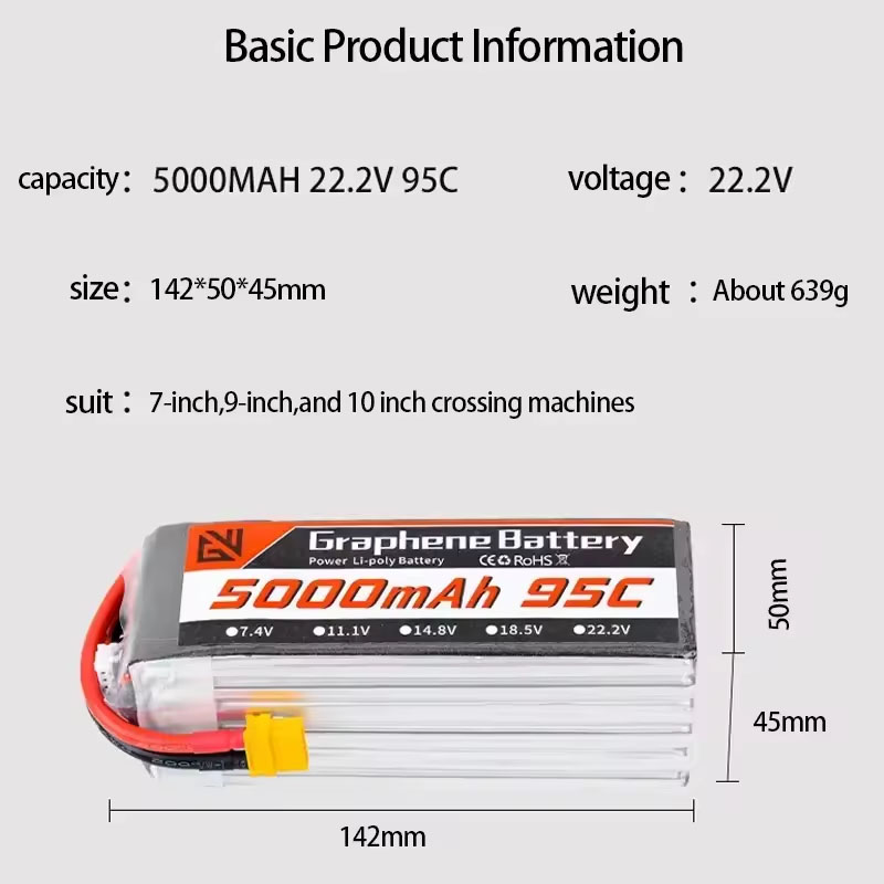 بطارية ليبو 6S 5000mAh XT60 XT - مراجعة 6S Lipo Battery 22.2V 5000Mah وسعره