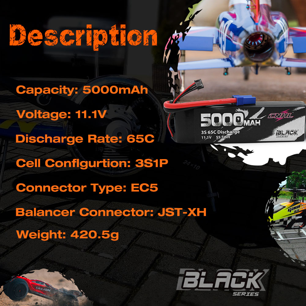 بطارية cnhl-liلسيارة بتحكم عن  - مراجعة 6S Lipo Battery 22.2V 5000Mah وسعره