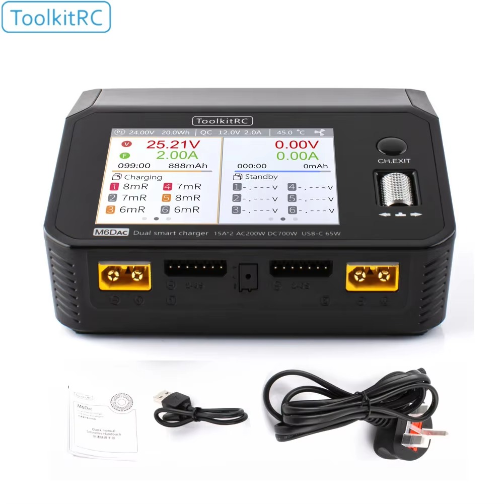 شاحن وفاحص بطاريات ليثيوم بولي - مراجعة Toolkitrc M6Dac Smart Charger وسعره