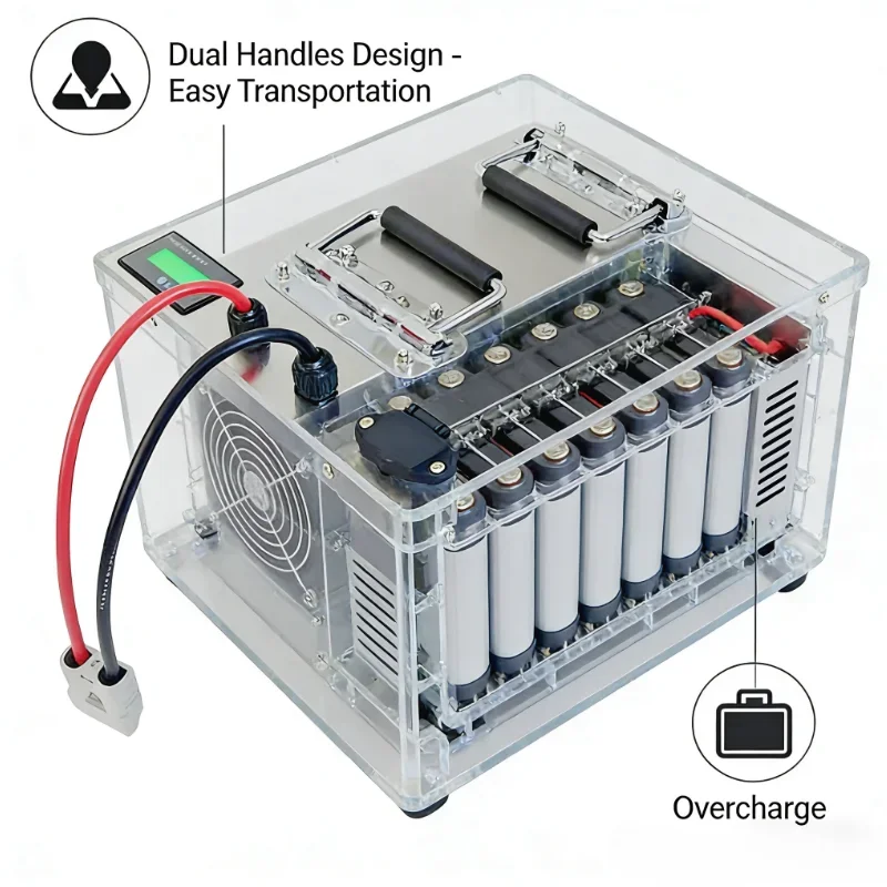 بطارية ليثيوم فوسفات الحديد 12 - مراجعة Lifepo4 12V 100Ah Bms Bluetooth وسعره