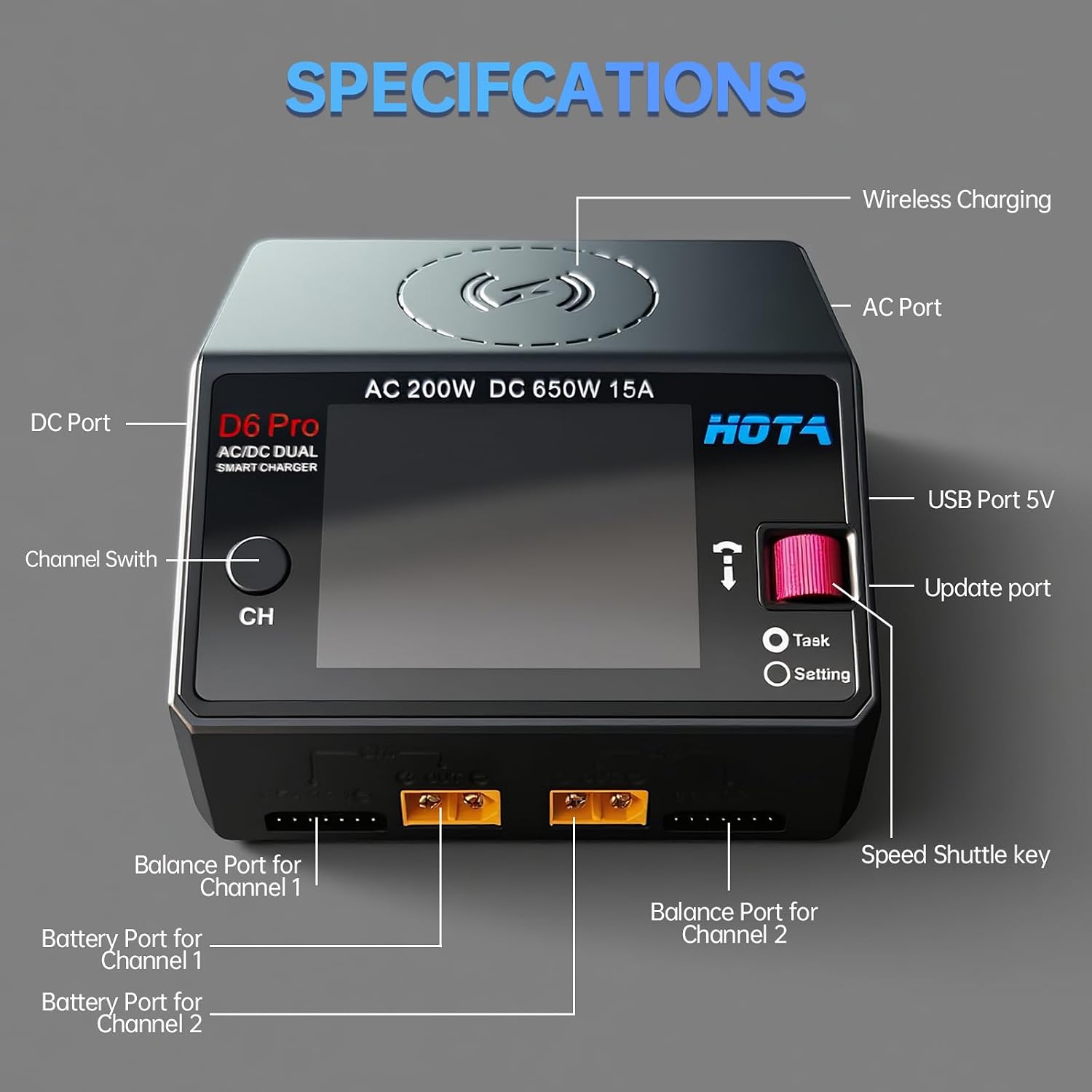 شاحن بطاريات HOTA D6 Pro Lipo  - مراجعة Hota D6 Pro Dual Lipo Charger وسعره