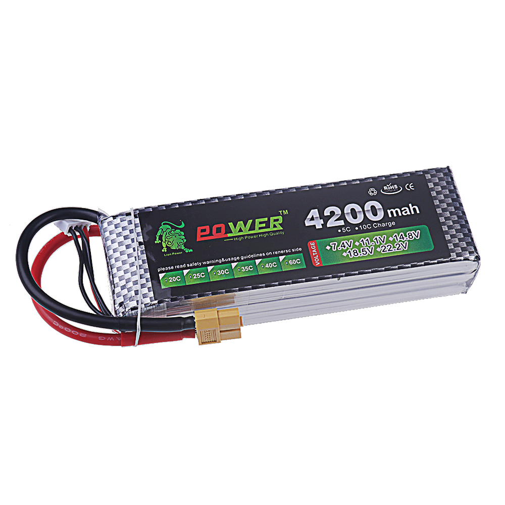 بطارية ليثيوم بوليمر 4200 مللي - مراجعة 4S Lipo Battery 14.8V 6000Mah وسعره